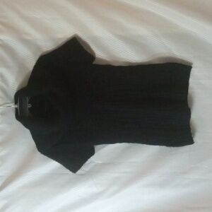 BCBG MAXAZRIA  Cowl Neck Short Sleeve Tunic Sweater Black Pre-owned